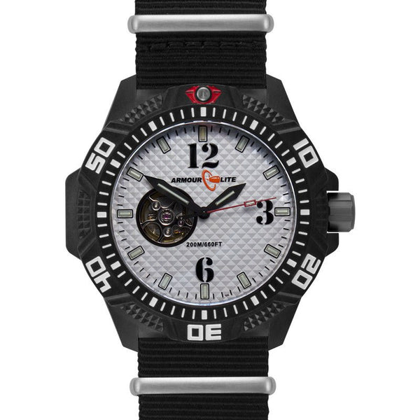 Armourlite Caliber Automatic AL1202 White-Green Watch | Nylon