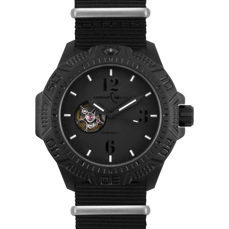Armourlite Caliber Automatic AL1204 All Black Watch | Nylon