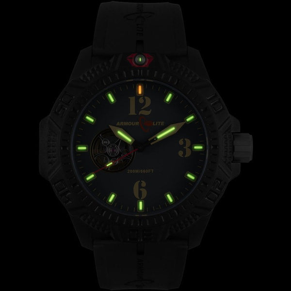 Armourlite Caliber Automatic Men's Watch Black-Green | Rubber AL1211