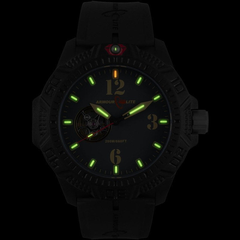 Armourlite Caliber Automatic Men's Watch Black-Green | Rubber AL1211