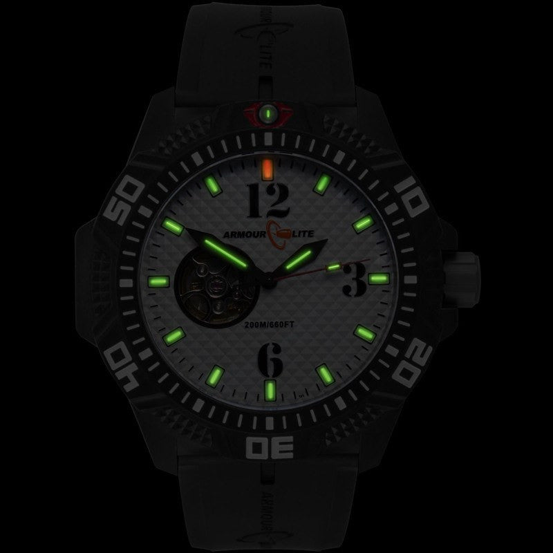 Armourlite Caliber Automatic Men's Watch Black-White | Rubber AL1212