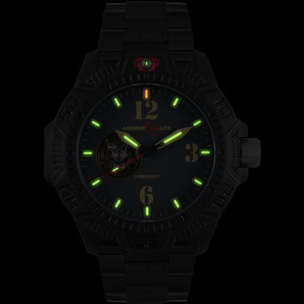 Armourlite Caliber Automatic AL1221 Black-Gold Watch | PVD Steel