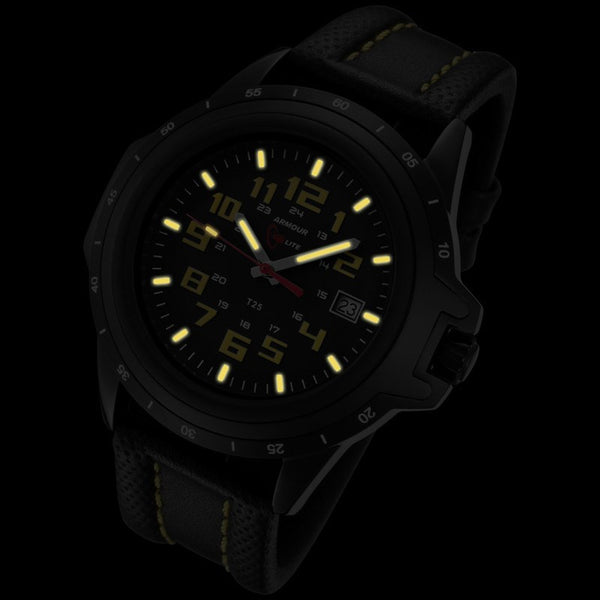 Armourlite ColorBurst Shatterproof Men's Watch Black-Yellow | Leather AL209