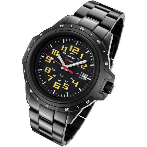 Armourlite ColorBurst Shatterproof Men's Watch Black-Yellow | Steel AL219
