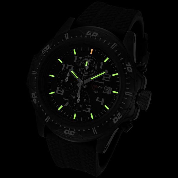 Armourlite Professional Shatterproof Chronograph Men's Watch Black-Green | Rubber AL43