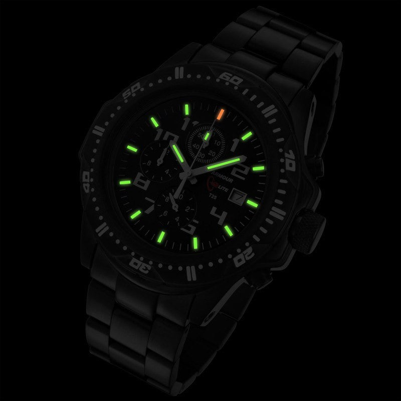 Armourlite Professional Shatterproof Chronograph Men's Watch Black-Green | Steel AL45