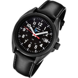 Armourlite Captain Field Shatterproof Men's Watch Black-Blue | Leather AL501-BBL