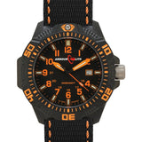 Armourlite Caliber Polycarbonate/Sapphire Men's Watch Black-Orange | Nylon AL602
