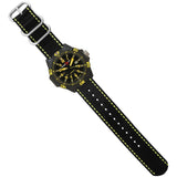 Armourlite Caliber Polycarbonate/Sapphire Men's Watch Black-Yellow | Nylon AL604