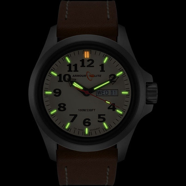 Armourlite Officer Series AL805 Men's Watch Tan-Green | Leather