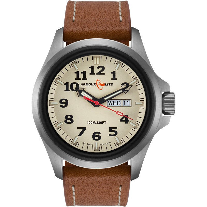 Armourlite Officer Series AL805 Men's Watch Tan-Green | Leather