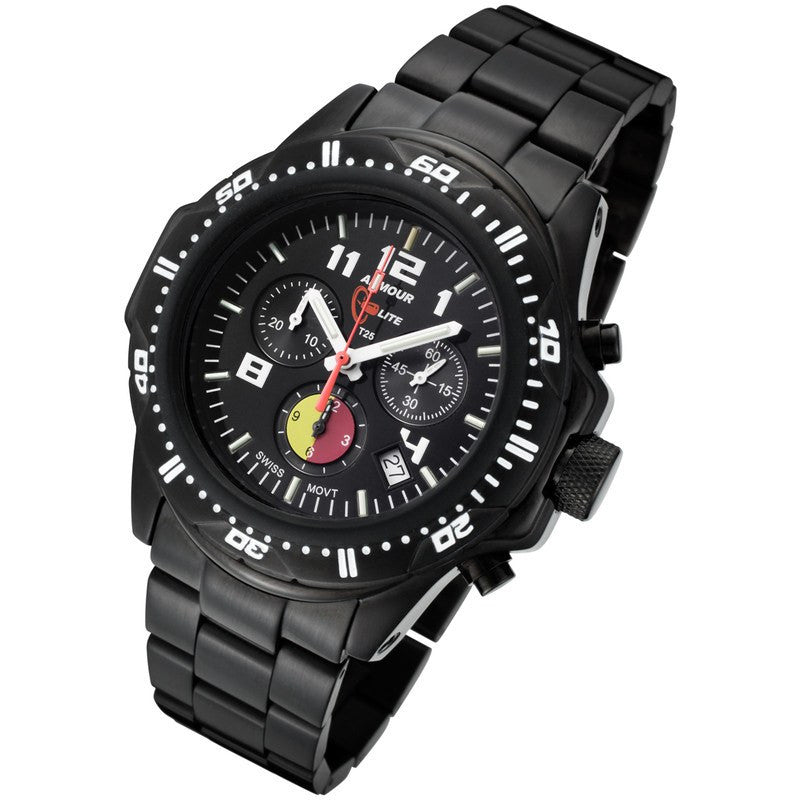 Armourlite Professional Shatterproof Chronograph Men's Watch Black-Green | Steel AL88