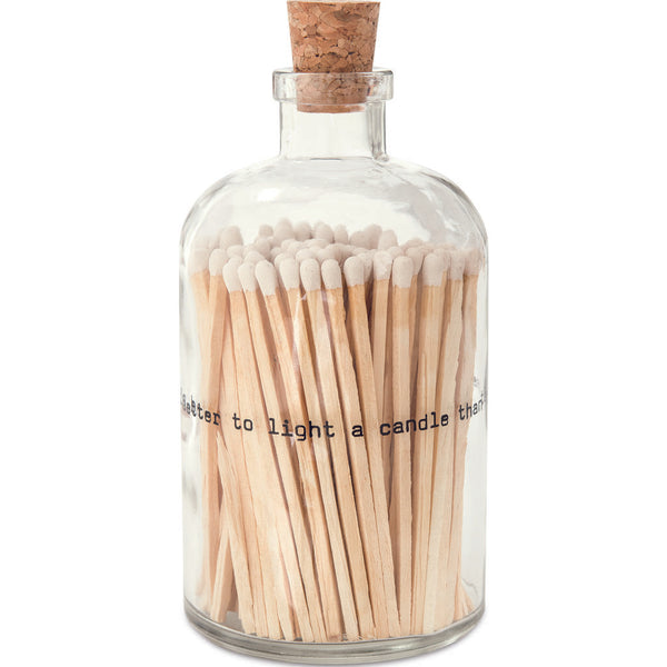 Skeem Large Apothecary Match Bottles | 120 matches Poetry White AM2