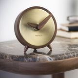 Nomon Atomo G Table Clock | Walnut/Brass