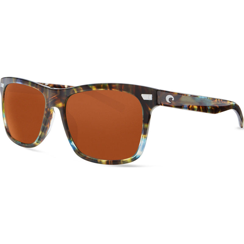 Costa Aransas Shiny Ocean Tortoise Sunglasses | Copper Silver Mirror 580G