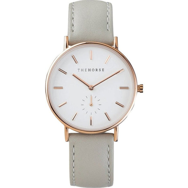 The Horse Classic Polished Rose Gold Watch | Grey AS01- B1