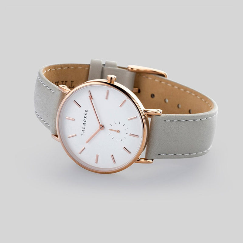 The Horse Classic Polished Rose Gold Watch | Grey AS01- B1