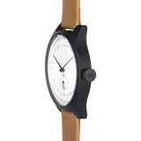 squarestreet SQ31 Aluminum Off-White Watch | Black/Camel Leather SQ31 AS-05