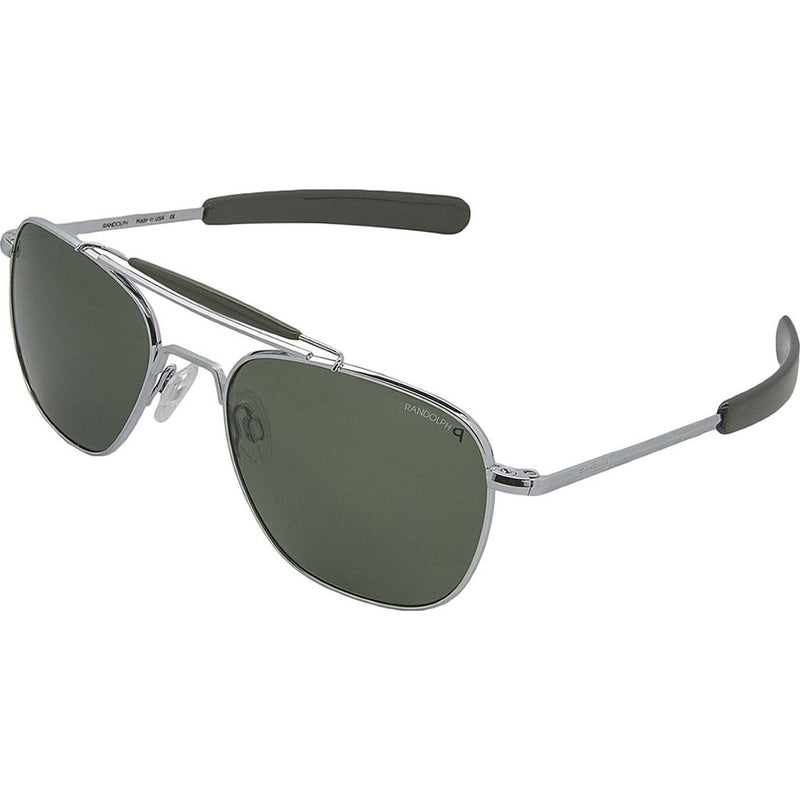 Randolph Engineering Aviator II Bright Chrome Bayonet Sunglasses | Glass AGX Polarized AR At002 55mm