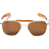 Randolph Engineering Aviator II 23K Gold Plated Sunglasses | Tan Polarized Glass Bayonet 55MM AT51632