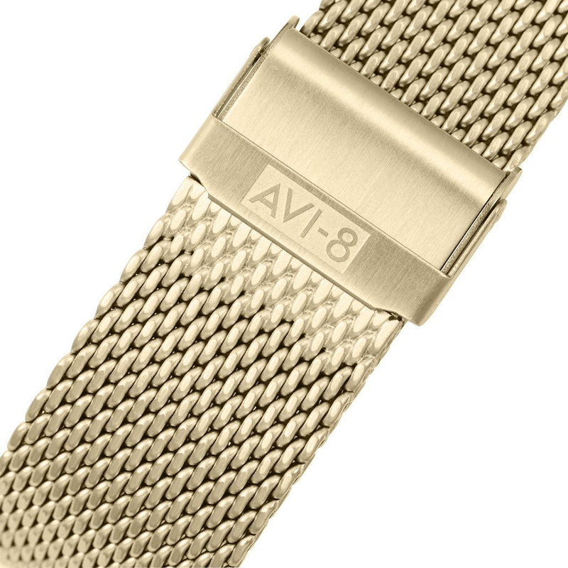 AVI-8 Flyboy AV-4021-33 Automatic Watch | Gold Mesh AV-4021-33