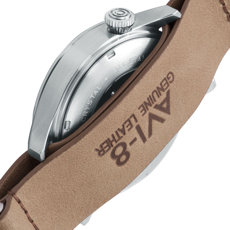AVI-8 Flyboy AV-4048 Analog  Watch | Leather Strap Color-Blue/ Brown