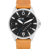 AVI-8 Hawker Harrier II AV-4055 Quartz Watch | Leather Strap color-Black/ Brown