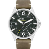 AVI-8 Hawker Harrier II AV-4055 Quartz Watch | Leather Strap color-Black/ Cream