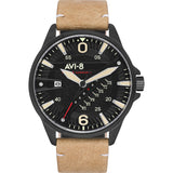 AVI-8 Hawker Harrier II AV-4055 Quartz Watch | Leather Strap color-Black/ Cream
