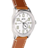 AVI-8 Flyboyn AV-4058 Centerary 1920s Watch | Leather Strap color-White/ Tan