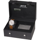 AVI-8 Flyboyn AV-4058 Centerary 1920s Watch | Leather Strap color-Black/ Dark Brown