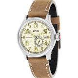 AVI-8 Flyboyn AV-4058 Centerary 1920s Watch | Leather Strap color-Black/ Dark Brown