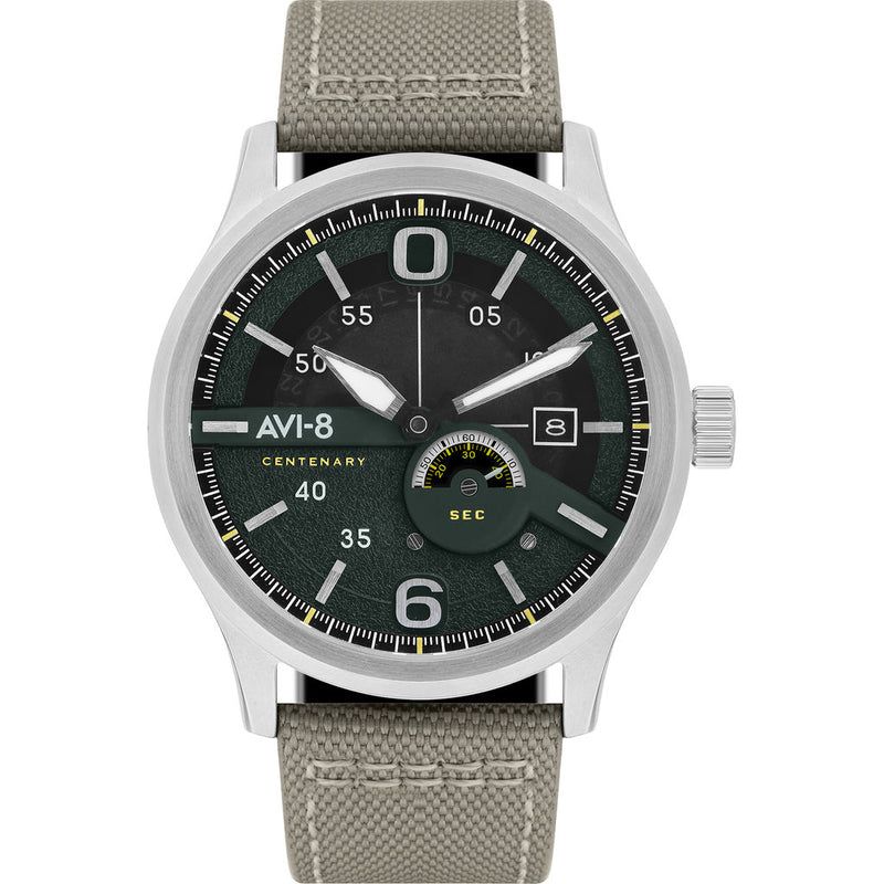 AVI-8 Flyboyn AV-4061 Centerary 1980s Watch | Codura Strap Color- Black/ Green