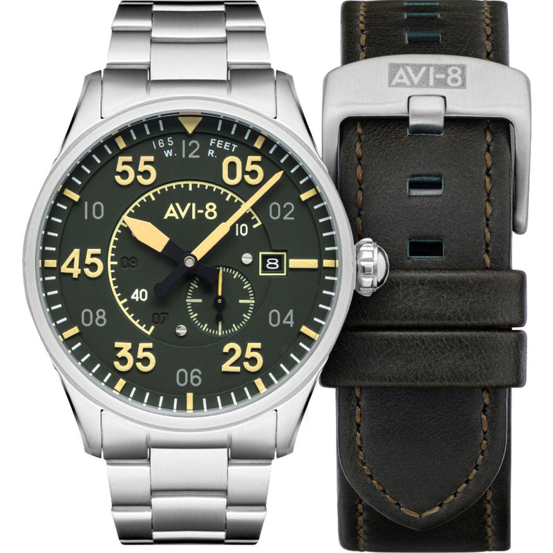 AVI-8 Spitfire 4073-22 Automatic Watch | Silver/Black