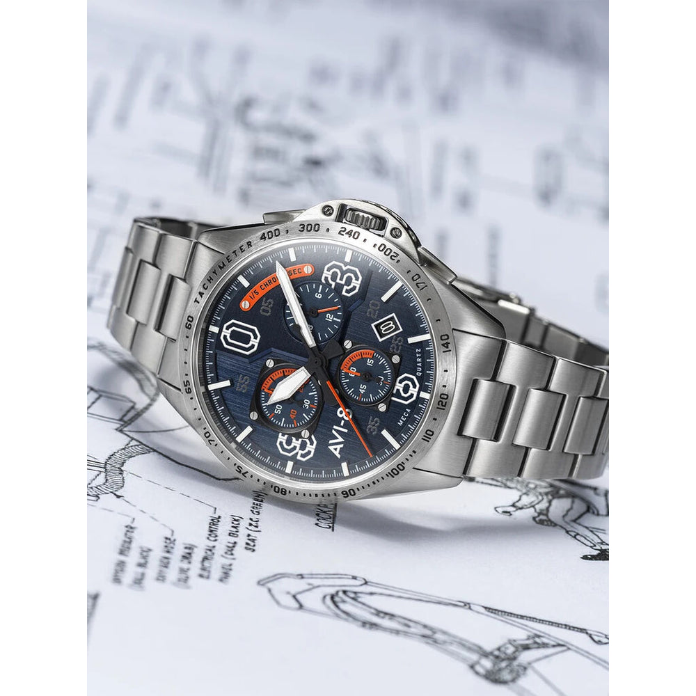 AVI-8 P-51 Mustang 4077-22 Watch | Blue/Stainless – Sportique