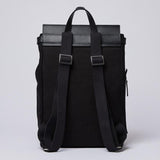 Sandqvist Alva Metal Hook Backpack - Black with Black Leather SQA1224