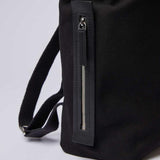 Sandqvist Alva Metal Hook Backpack - Black with Black Leather SQA1224