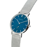 Rossling & Co. Classic 40mm Mesh Stainless Steel Watch | Silver/Blue/Silver- RO-001-026