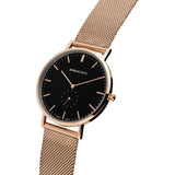 Rossling & Co. Classic 40mm Mesh Stainless Steel Watch | Rose Gold/Black/Rose Gold- RO-001-029
