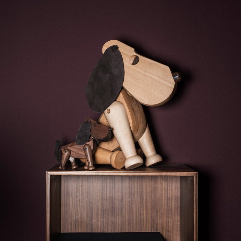 Architectmade Rufus Wooden Dog | Beech Wood & Leather