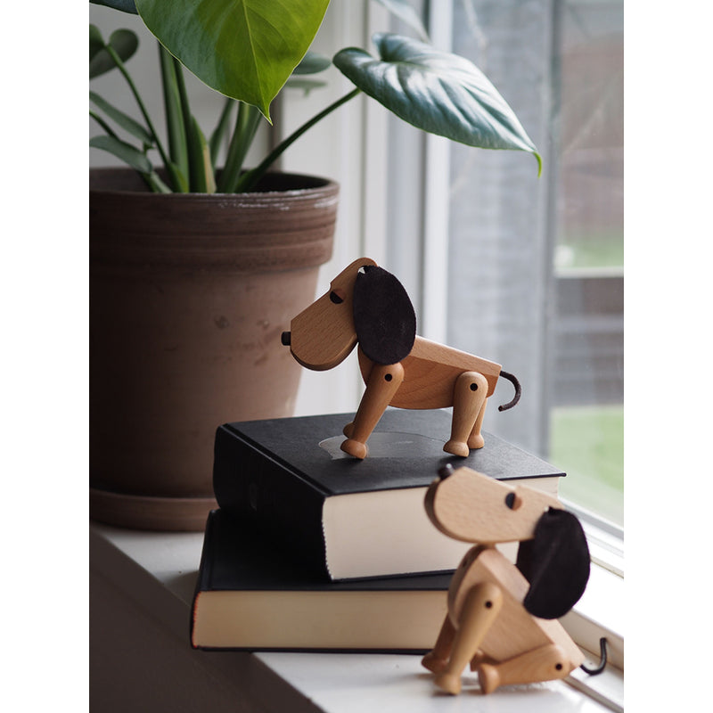 Architectmade Rufus Wooden Dog | Beech Wood & Leather