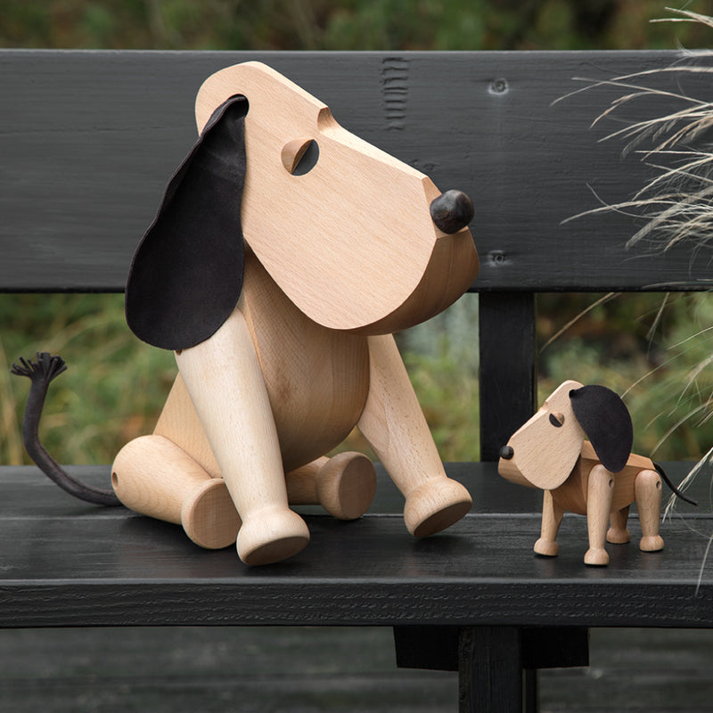 Architectmade Rufus Wooden Dog | Beech Wood & Leather