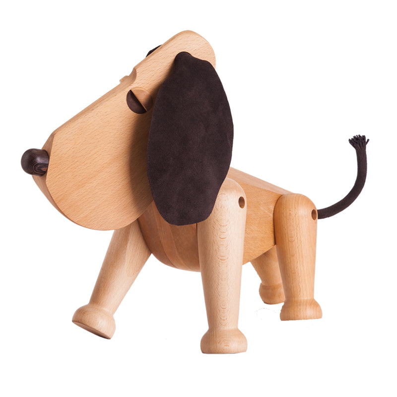 Architectmade Rufus Wooden Dog | Beech Wood & Leather