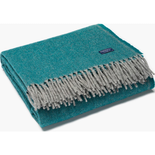 Faribault Ashby Twill Wool Throw | Spruce 16576 50x72