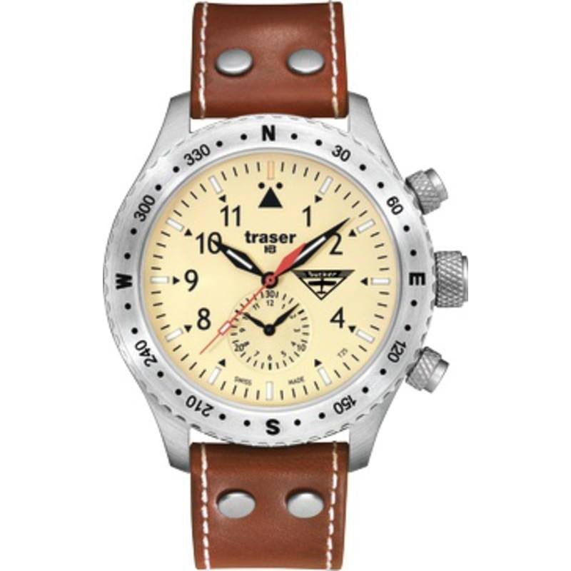 traser H3 Aviator Jungmeister Watch | Leather Strap 100190