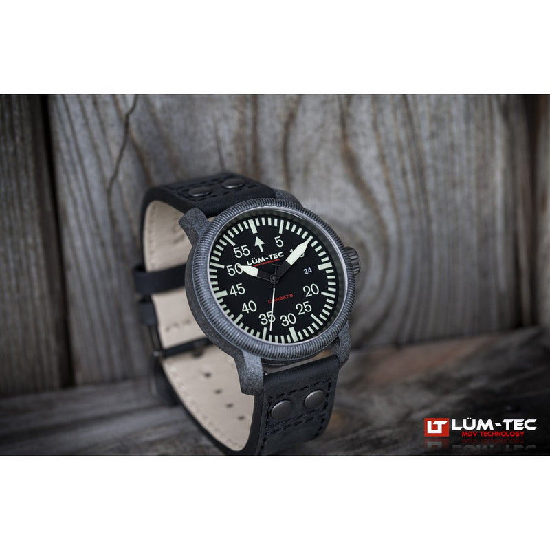 Lum-Tec B24 Carbon Watch | Leather Strap