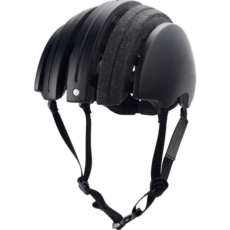 Brooks England x Carrera Foldable Helmet w/ Cover | Black/Grey Herringbone M