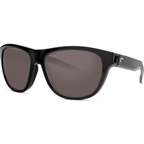 Costa Bayside Shiny Black Sunglasses | Gray 580P
