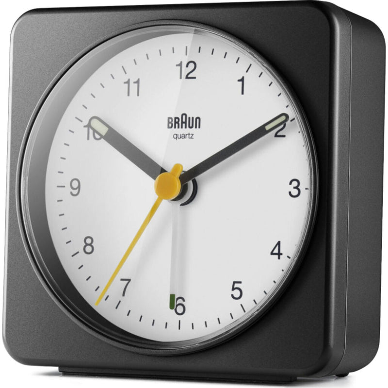 Braun BC03 Large Travel Alarm Clock | Black & White