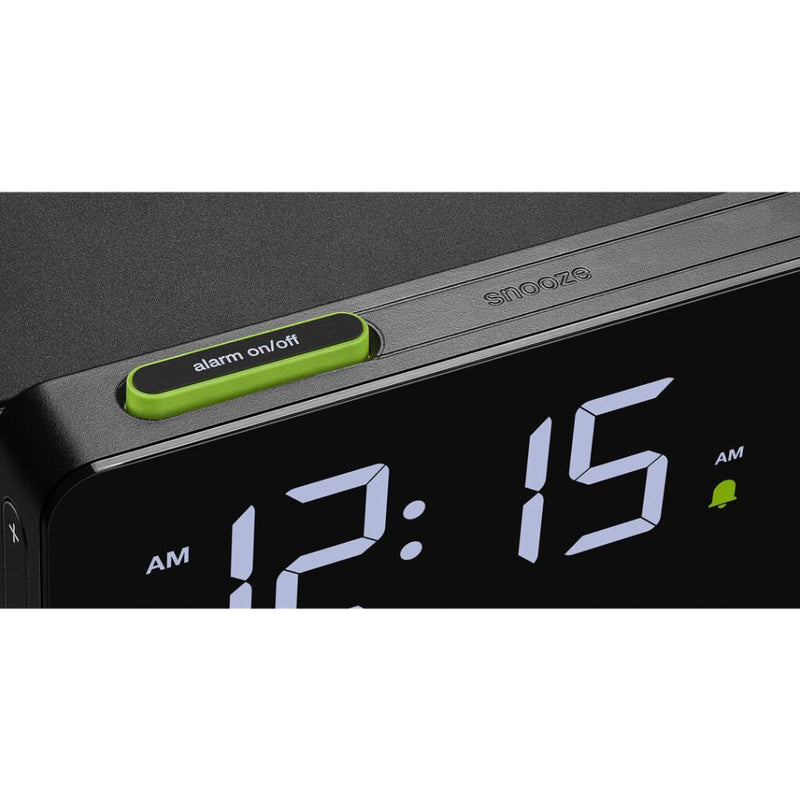 Braun Digital Clock with Wireless Charging Dock | Black